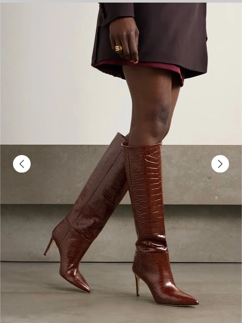 Paris Texas Croc-Embossed Pointed Toe Boot
